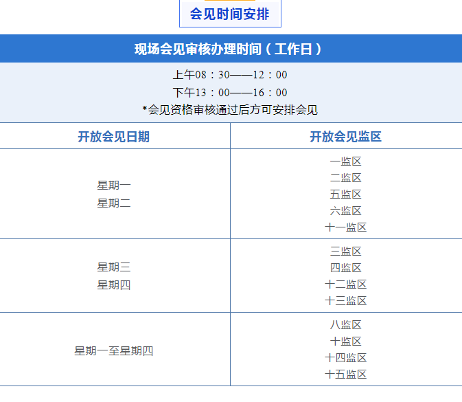  柳州监狱全年现场会见安排